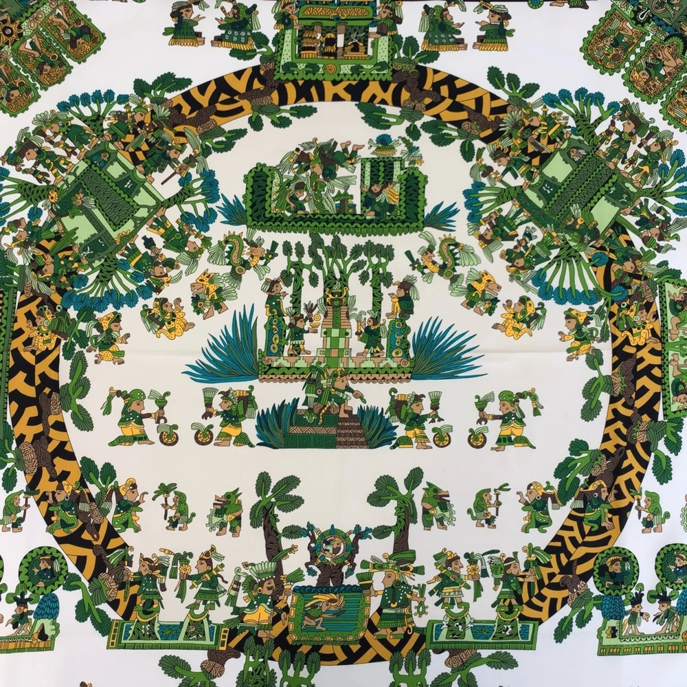 HERMES Green Silk Scarf - Picture 6 of 10